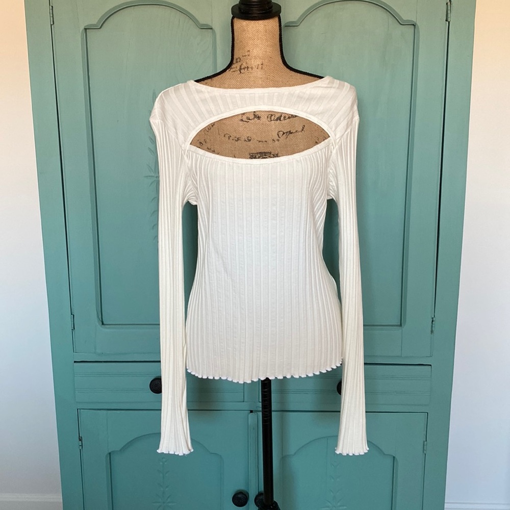 NWOT Simon Miller Rib White(Macadamia) Kai Top. Size XL